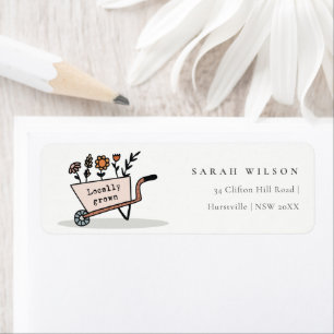 Cute Locally Grown Blush Pink Floral Cart Address