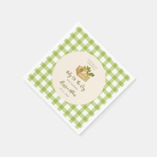 Cute Locally Grown Farmer's Veggies Baby Shower Napkin