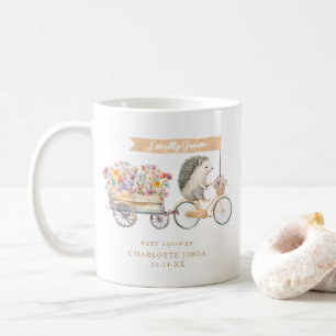 Cute Locally Grown Florals & Hedgehog Baby Shower Coffee Mug