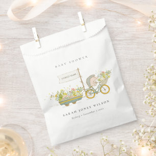 Cute Locally Grown Hedgehog Flora Bike Baby Shower Favour Bags