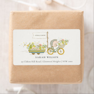 Cute Locally Grown Hedgehog Floral Bike Address
