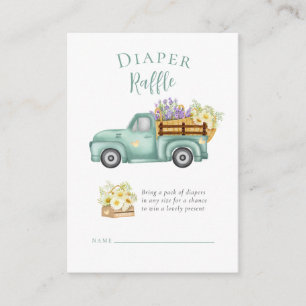 Cute Locally Grown watercolor Diaper Raffle Enclosure Card