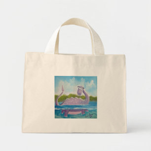 Cute loch ness monster picture mini tote bag