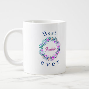 Cute logo Best Auntie Ever Word Art Large Coffee Mug