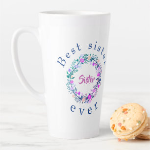 Cute logo Best Sister Ever Word Art Mug