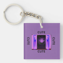 CUTE_LOGO_PINK_BLACK keychain