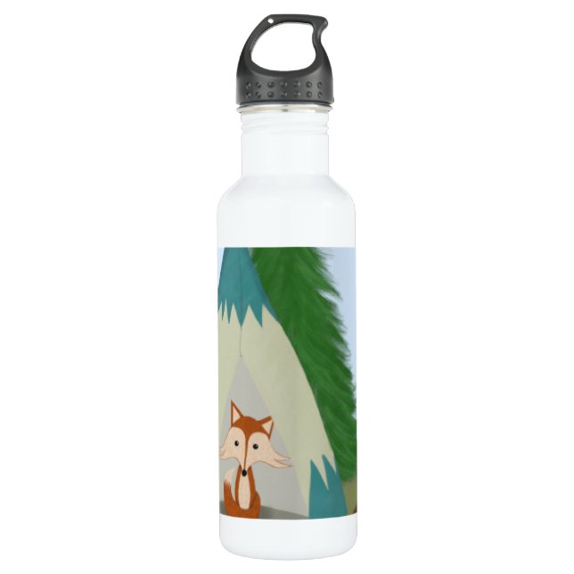 Cute Lone Fox 710 Ml Water Bottle (Front)