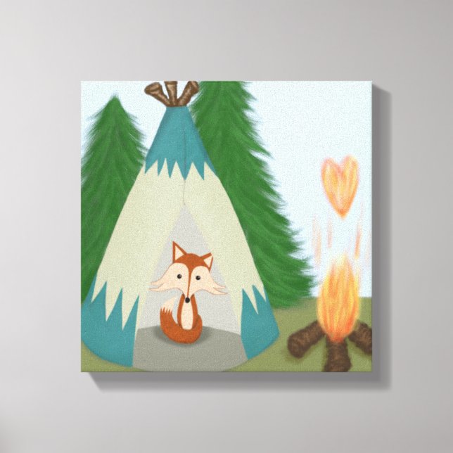 Cute Lone Fox Canvas Print (Front)
