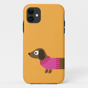 Cute Long Dachshund Illustration iPhone 11 Case