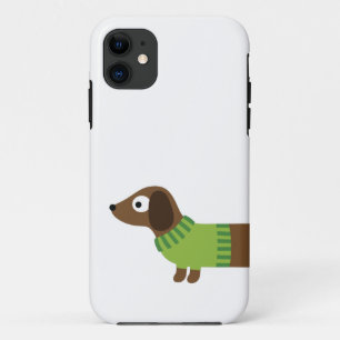 Cute Long Dachshund Illustration iPhone 11 Case