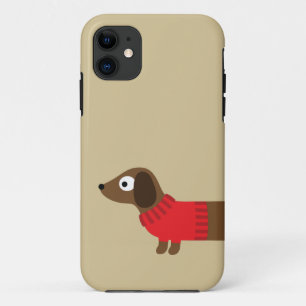 Cute Long Dachshund Illustration iPhone 11 Case