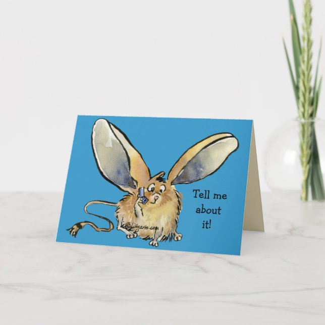 Cute Long Eared Jerboa Card - Customised (Front)