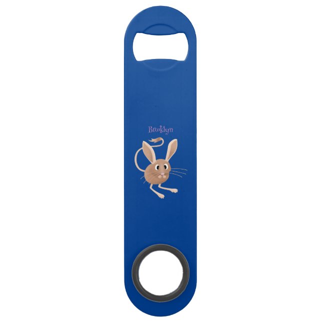 Cute long eared jerboa cartoon illustration (Front)