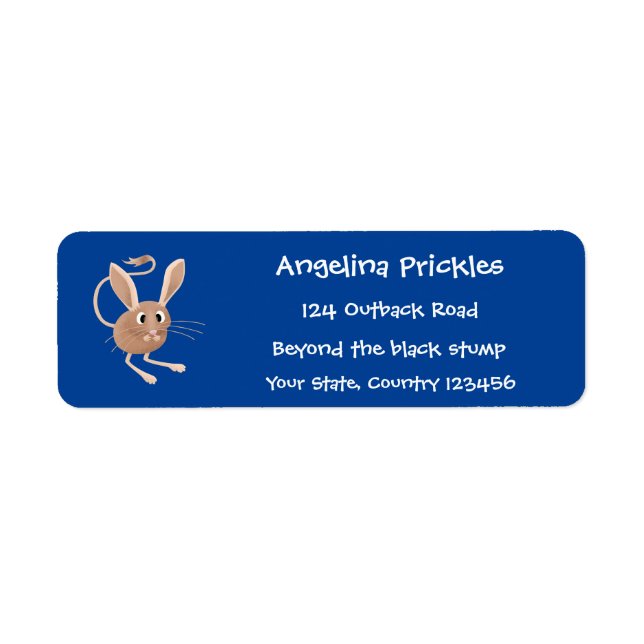 Cute long eared jerboa cartoon illustration (Front)