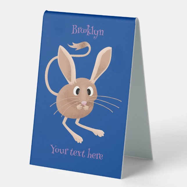 Cute long eared jerboa cartoon illustration (Front)