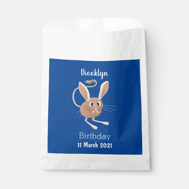 Cute long eared jerboa cartoon illustration favour bags (Front)