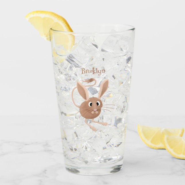 Cute long eared jerboa cartoon illustration glass (Front Ice)