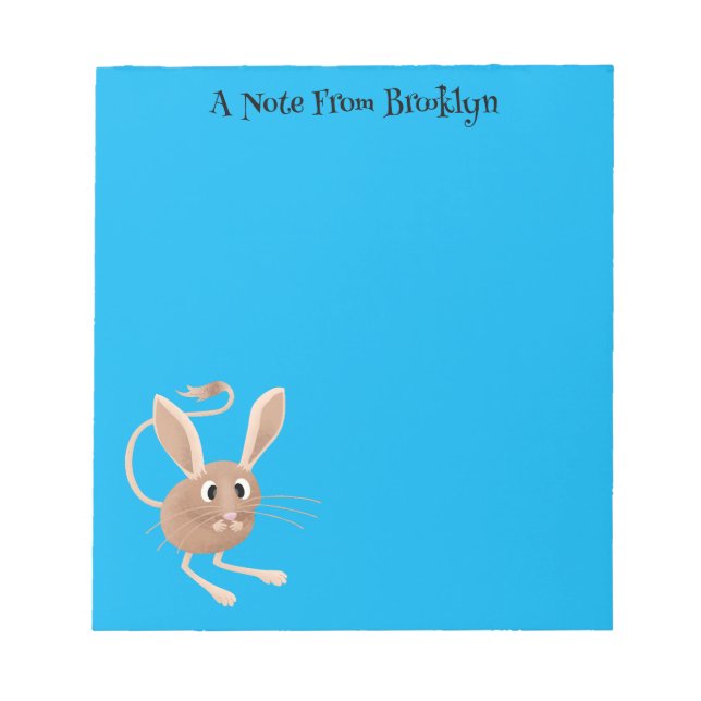 Cute long eared jerboa cartoon illustration notepad (Front)