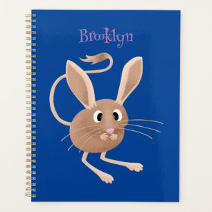 Cute long eared jerboa cartoon illustration planner