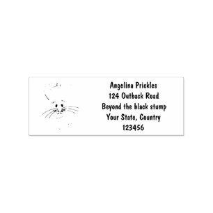 Cute long eared jerboa cartoon illustration rubber stamp