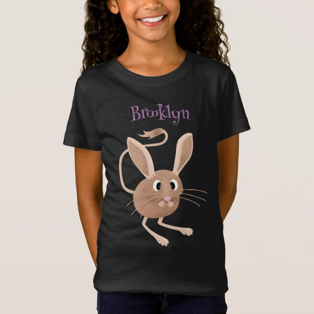 Cute long eared jerboa cartoon illustration T-Shirt (Front)