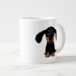 Cute Long Haired Black and Tan Dachshund Puppy Dog Large Coffee Mug<br><div class="desc">A fun mug for wiener dog lovers! This adorable cartoon Dachshund coffee mug makes a great gift for any occasion. Longhaired black and tan weenie dog puppy with long floppy ears. Visit Jenn's Doodle World for even more accessories for home and office with this funny dog cartoon and more cute...</div>