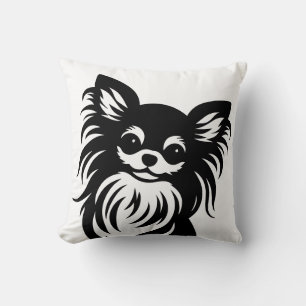 Cute long-haired Chihuahua cartoon Cushion