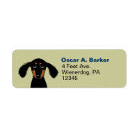 Cute Long Haired Dachshund Dog Return Address