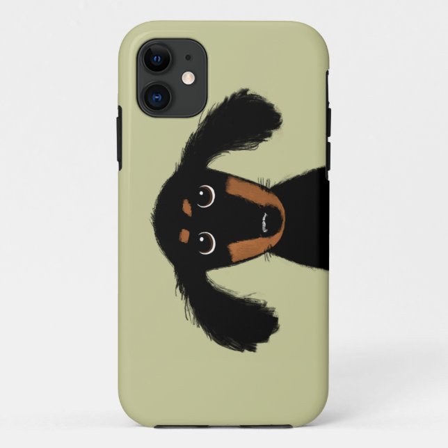 Cute Long Haired Dachshund Puppy Case-Mate iPhone Case (Back)