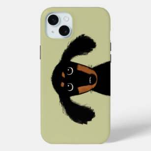 Cute Long Haired Dachshund Puppy iPhone 15 Mini Case