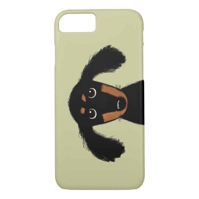 Cute Long Haired Dachshund Puppy Case-Mate iPhone Case (Back)