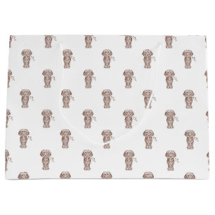 Cute Long Haired Dachshund Sausage Dog Large Gift Bag