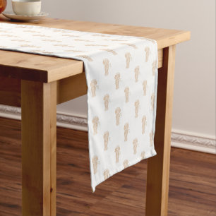 Cute Long Haired Dachshund Sausage Dog Short Table Runner
