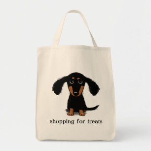 Cute Long Haired Dachshund Wiener Dog Puppy Tote Bag