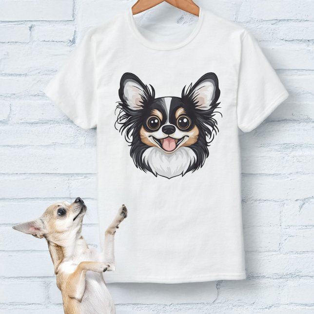 Cute Long Haired Tricolor Chihuahua T-Shirt (Creator Uploaded)