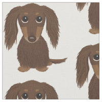 Cute Longhaired Chocolate Brown Dachshund Pattern