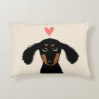 Cute Longhaired Dachshund Puppy Dog with Heart