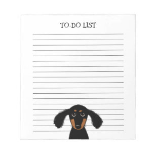 Cute Longhaired Dachshund Puppy Wiener Dog Lined Notepad