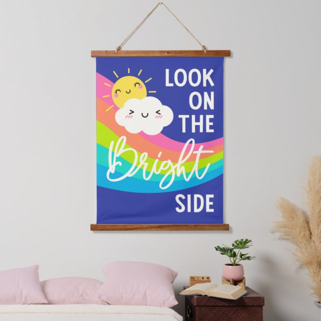 Cute Look on the Bright Side Hanging Tapestry (Bedroom)