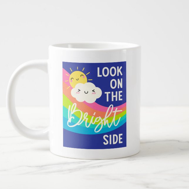 Cute Look on the Bright Side Large Coffee Mug (Left)