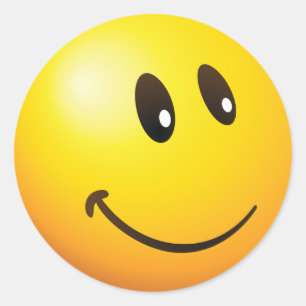 Cute Looking at you Emoji Classic Round Sticker