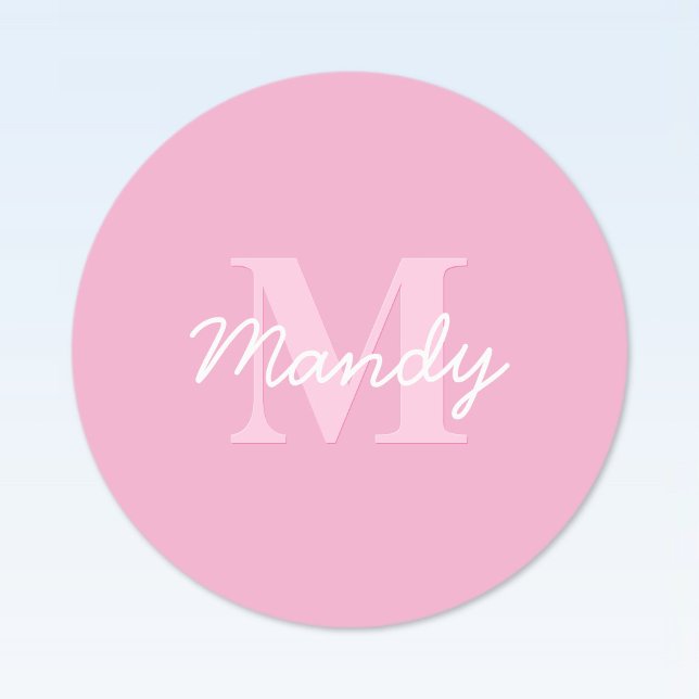 Cute Looking Cursive Name & Monogram | Pink (Creator Uploaded)