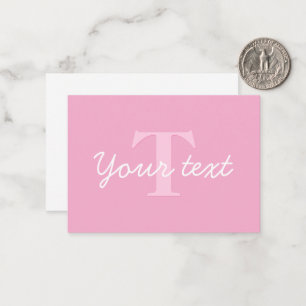 Cute Looking Cursive Text Pink Card