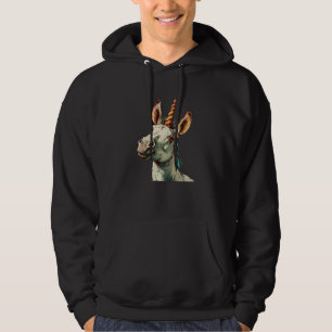 Cute looking Donkey with Horn of a Unicorn Costume Hoodie