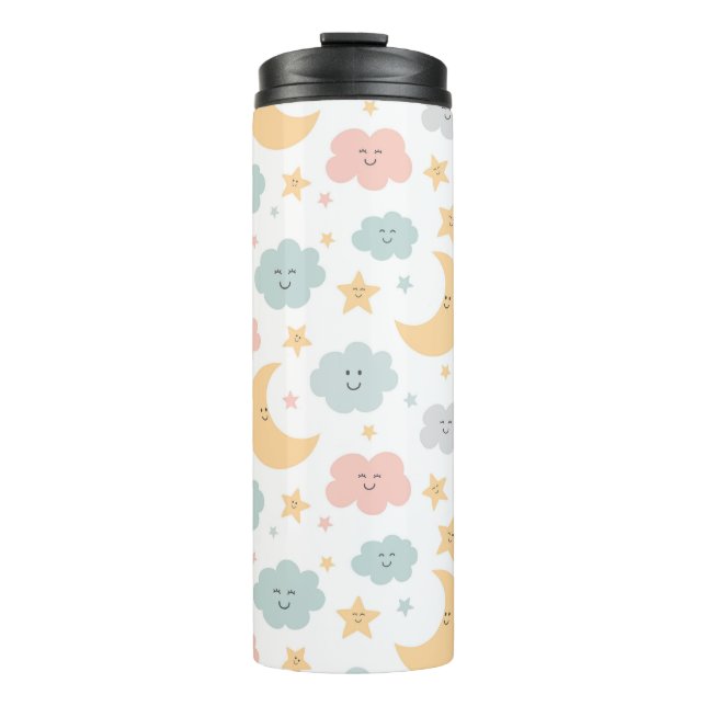 Cute Looking  in the Sky Pattern Thermal Tumbler (Front)
