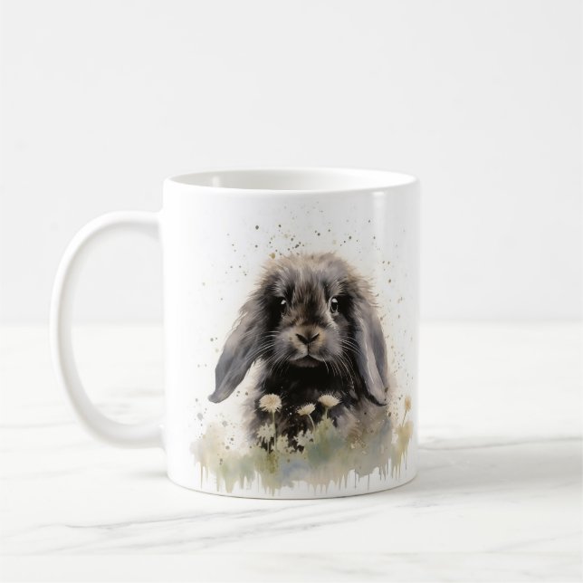 Cute Lop Eared Bunny Coffee Mug (Left)
