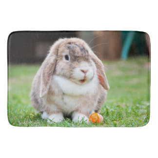 Cute lop-eared rabbit  bath mat