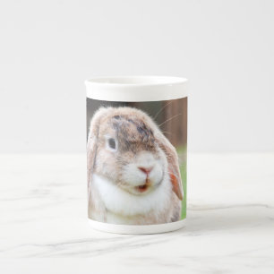 Cute lop-eared rabbit bone china mug