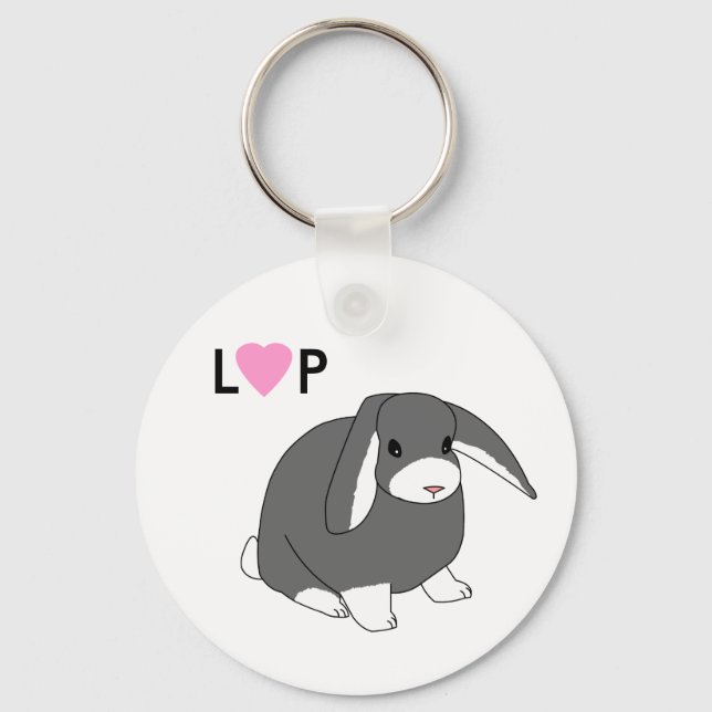 Cute Lop Rabbit Keychain (Front)