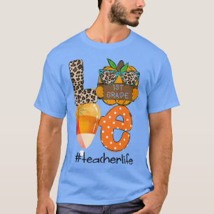 Cute Love 1st Grade Teacher Life Halloween Fall Ca T-Shirt